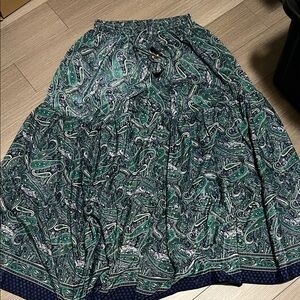 Boho Paisley Print Green and Blue pants